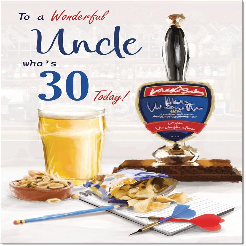 Uncle 30th Birthday Card Age 30 Draft Beer