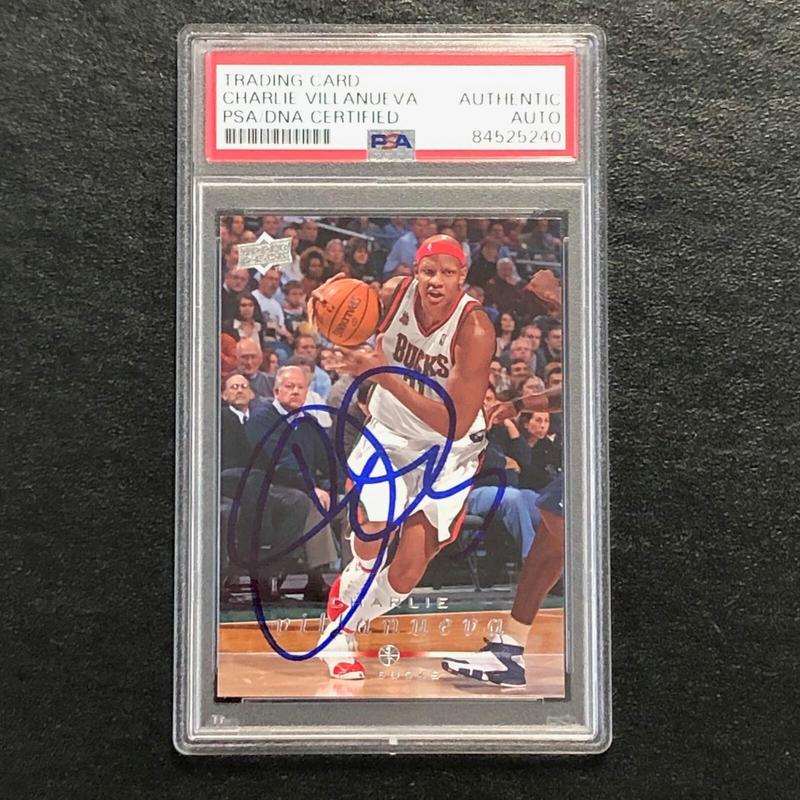 2008-09 Upper Deck First Edition #101 Charlie Villanueva Signed Card AUTO PSA/DN