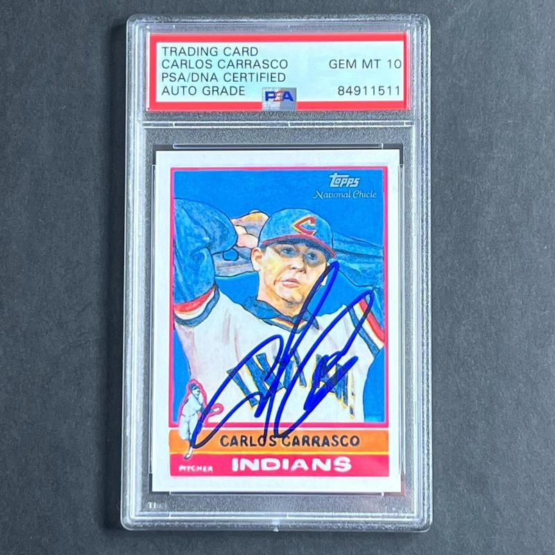 2010 Topps Diamond Stars #322 Carlos Carrasco Signed Card PSA Slabbed Auto 10 Cl