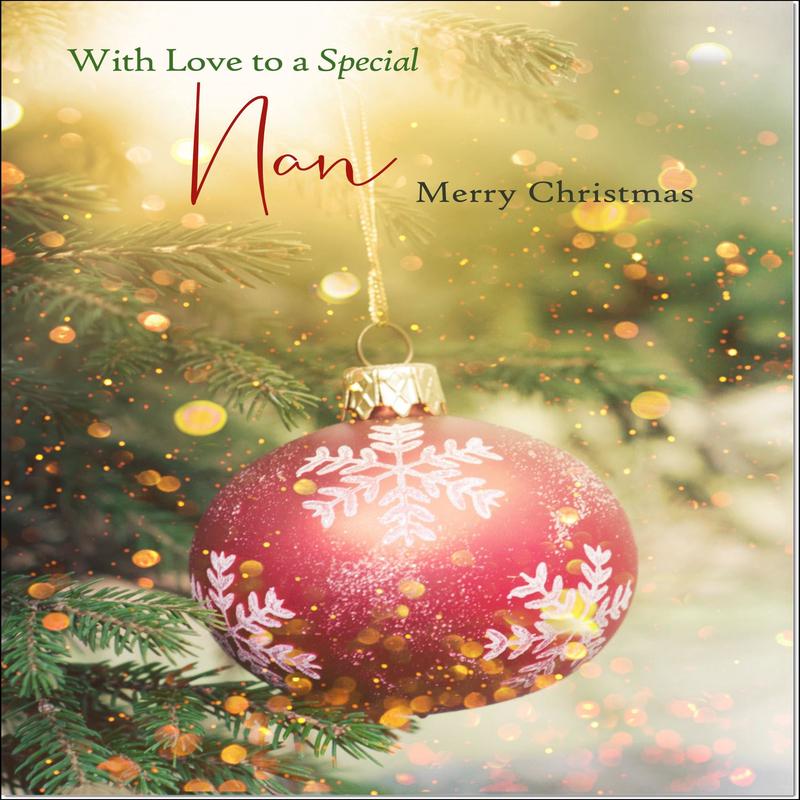 Nan Christmas Card Christmas Tree Bauble