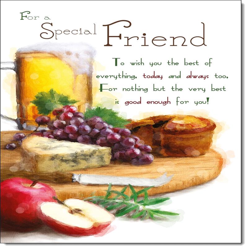 Special Friend Birthday Card Beer and Cheese Plater