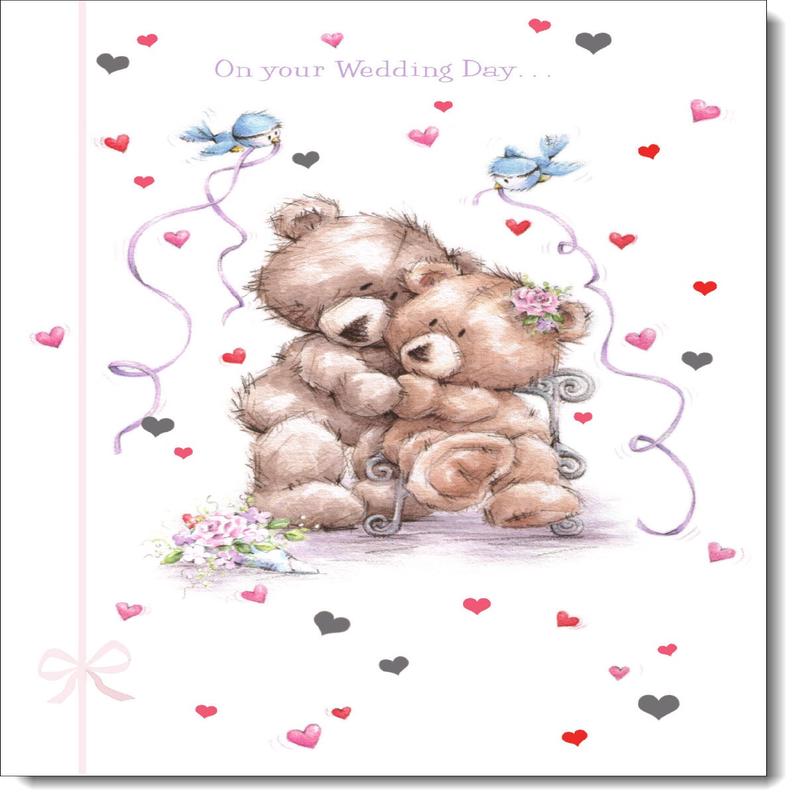 Wedding Day Card Teddy Bear Couple