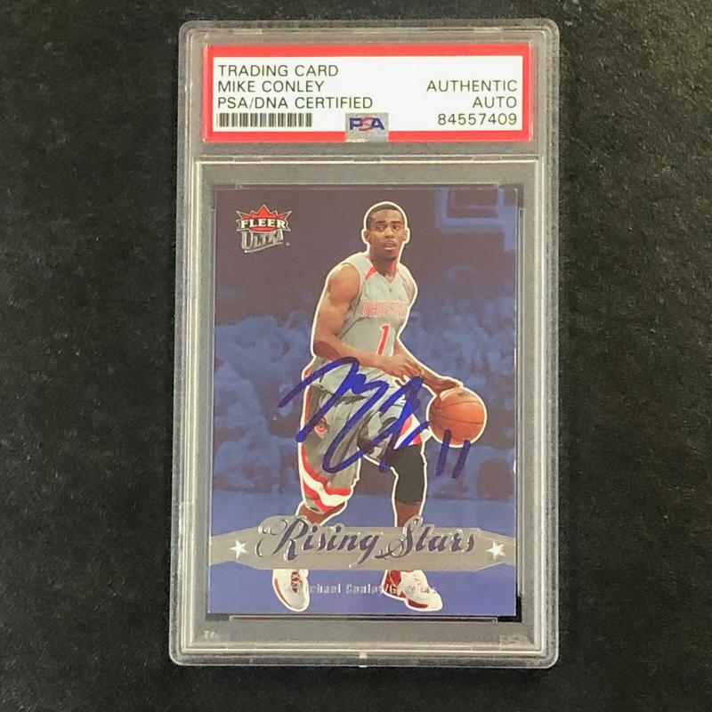 2007-08 Fleer #RS-3 Mike Conley signed Auto Card PSA/DNA Slabbed Grizzlies