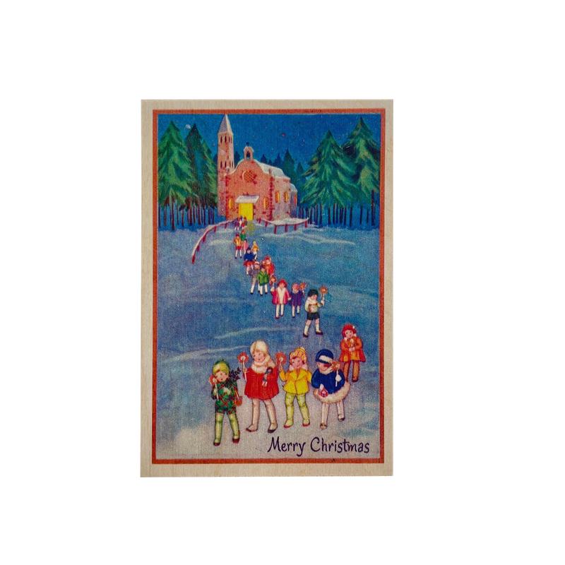 Wooden postcard - Christmas Church