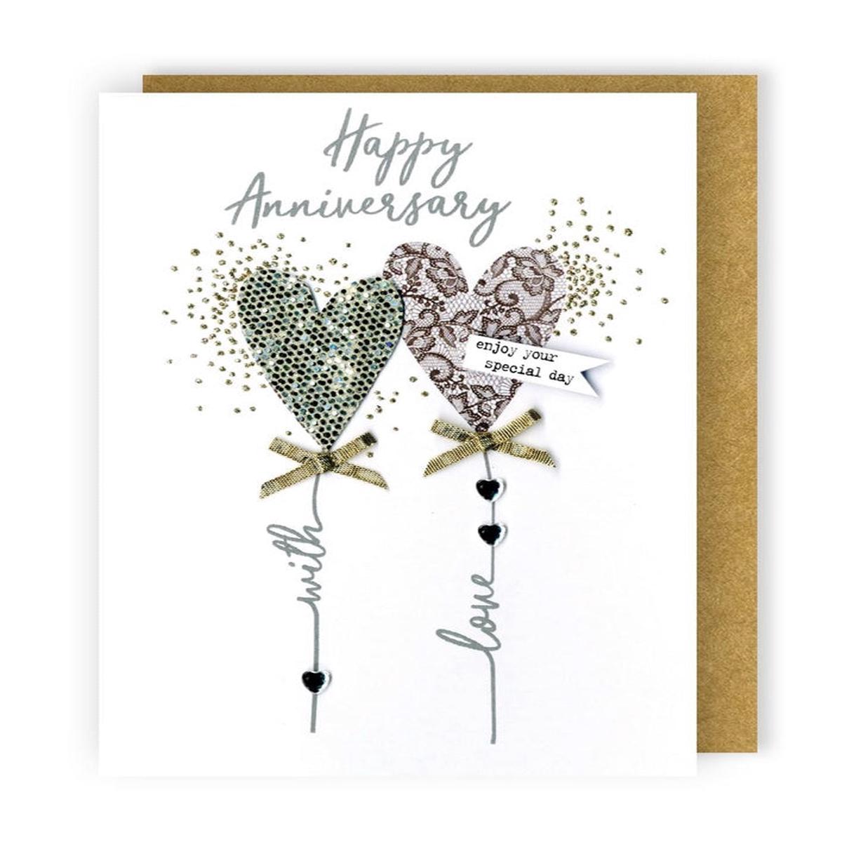 Your Anniversary Card - Hearts & Strings *