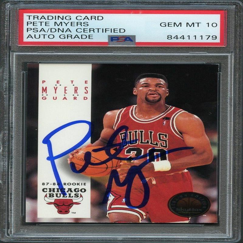 1993-94 Skybox #208 Pete Myers RC Signed Card AUTO 10 PSA Slabbed