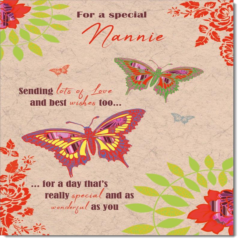 Nannie Birthday Card Butterfly