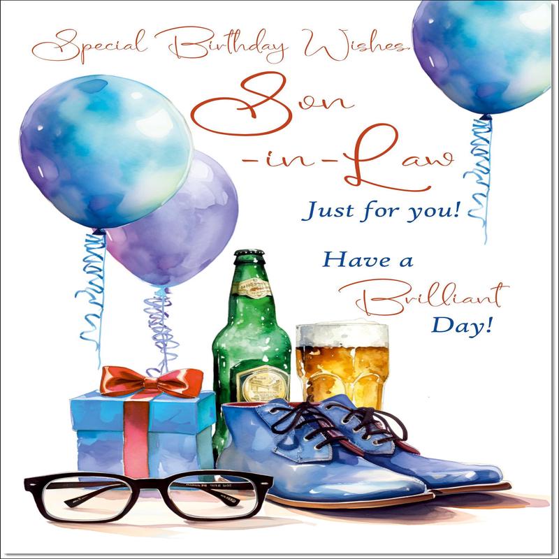 Son-in-Law Birthday Card Balloons and Shoes