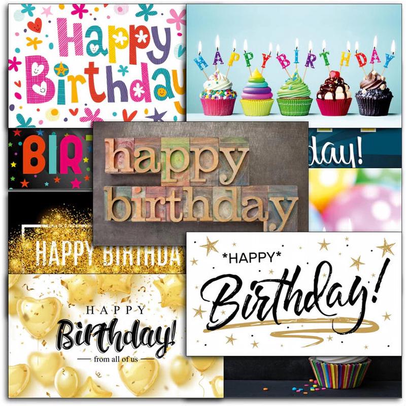 Pack of 60 Mixed C55 Slim Happy Birthday Cards - Male, Female, Adults, Children, Boys, Girls