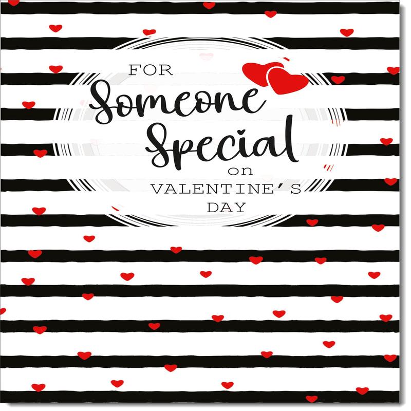 Someone Special Valentines Card Love Hearts and Stripes