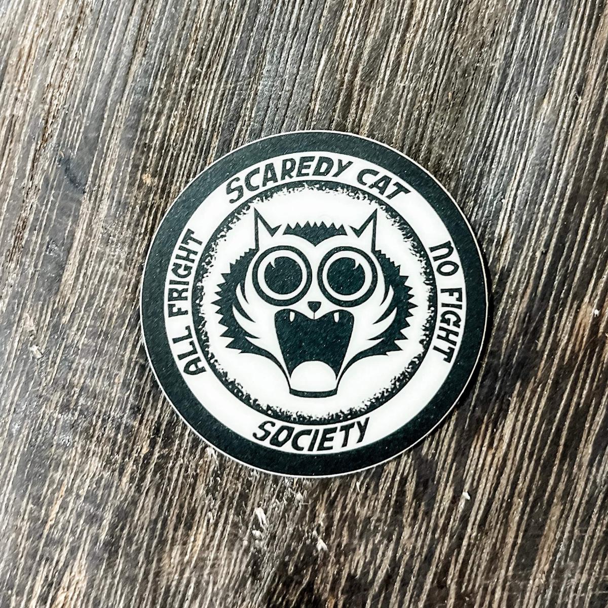 Scaredy Cat Glow in the Dark Sticker