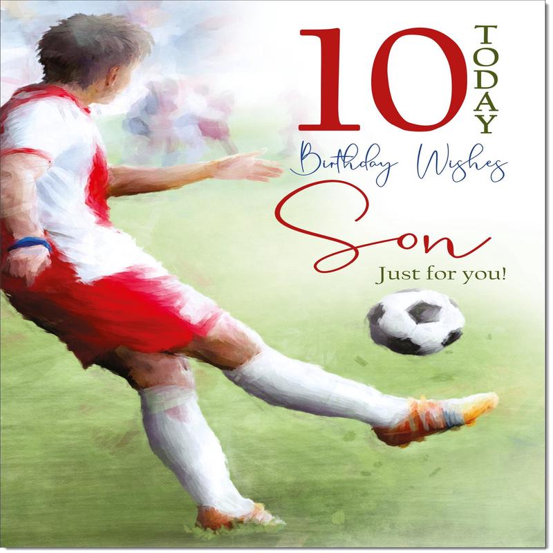 Son 10th Birthday Card Age 10 Football