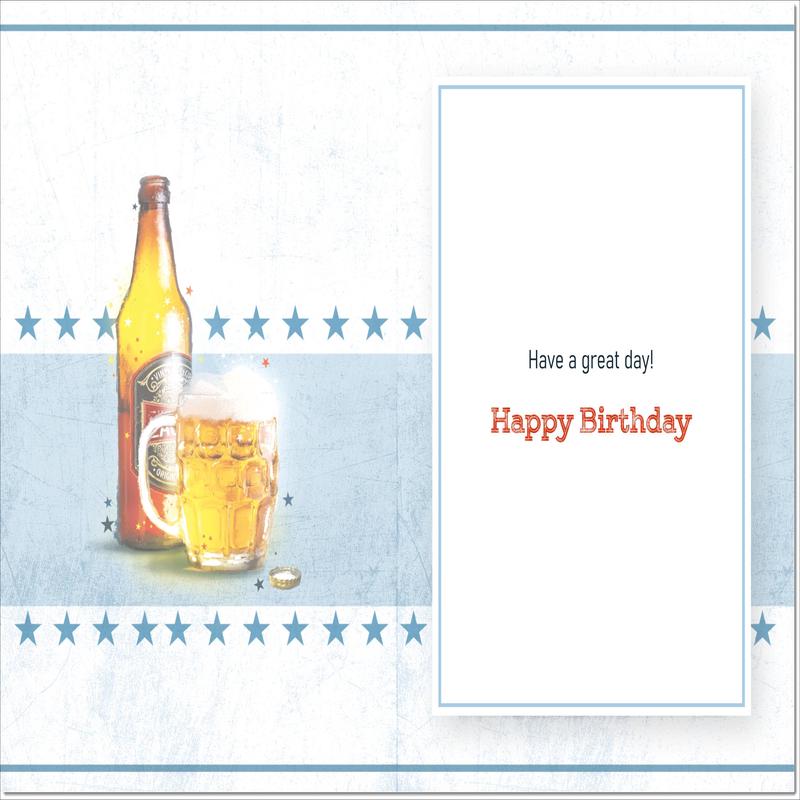 Stepson Birthday Card Beer Bottle