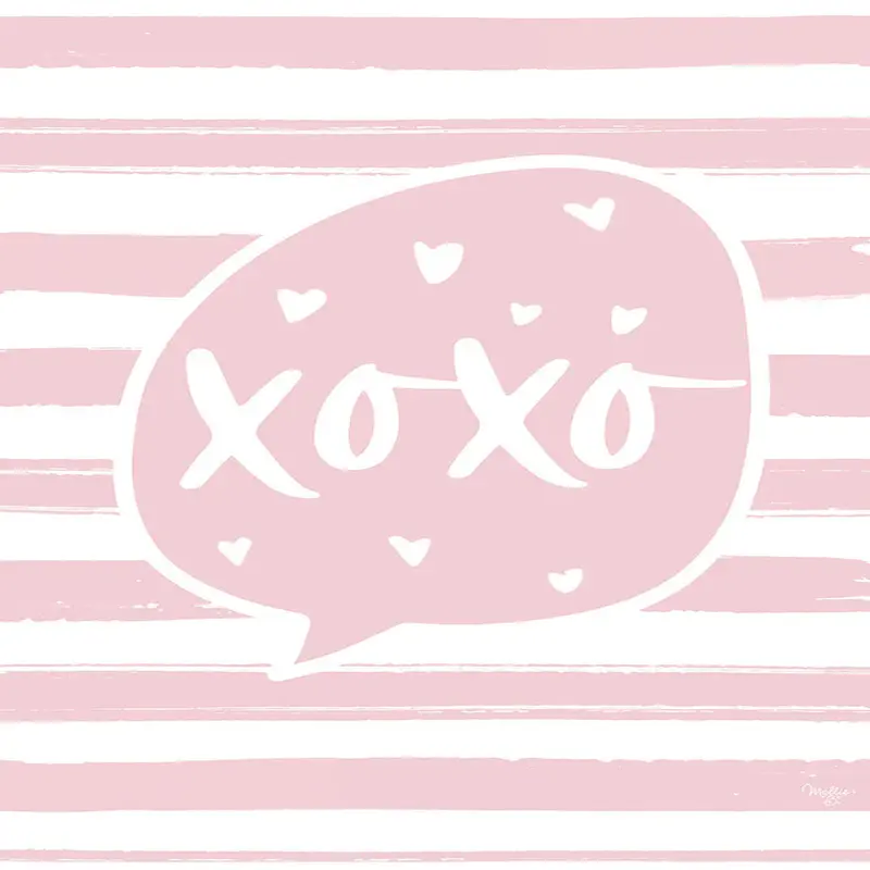 Valentine's Card - Pink Stripe XOXO Valentine's Day Card