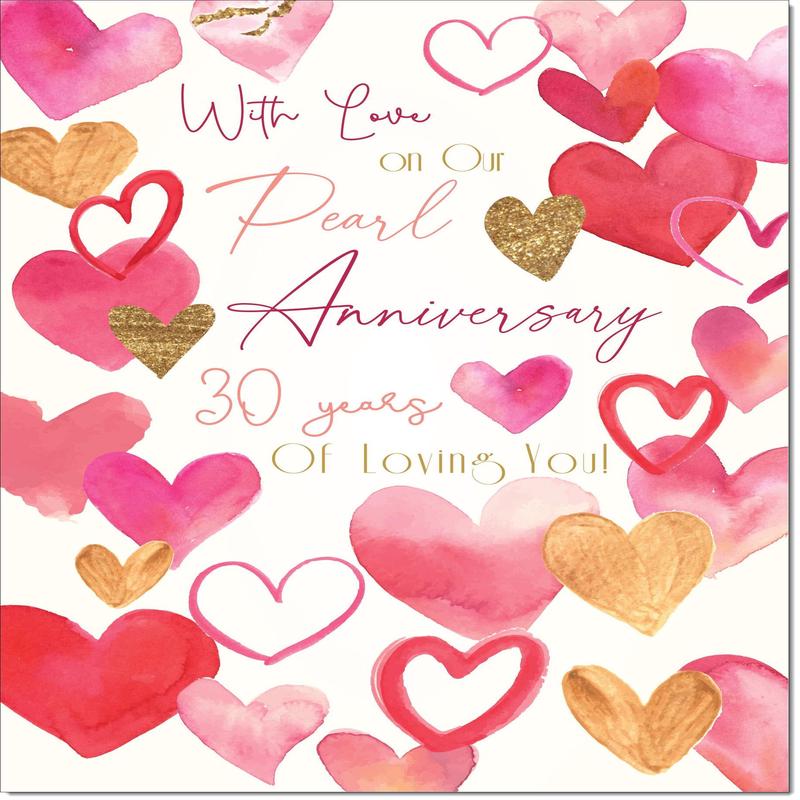 Our Pearl 30th Wedding Anniversary Card Love Hearts