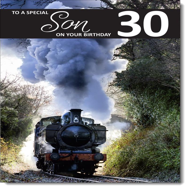 Son 30th Birthday Card Age 30 Steam Train