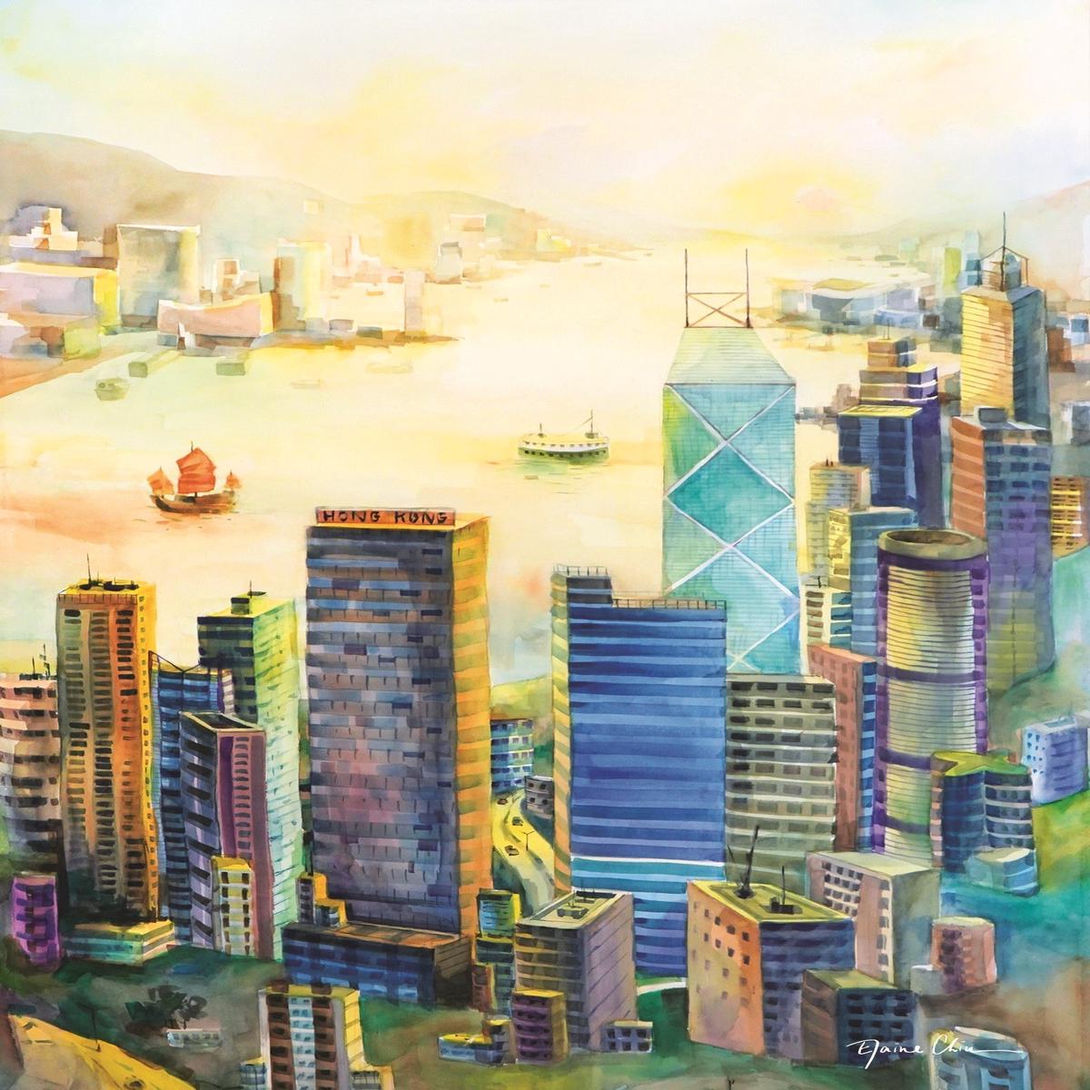 Sunset Harbour The Peak Postcard