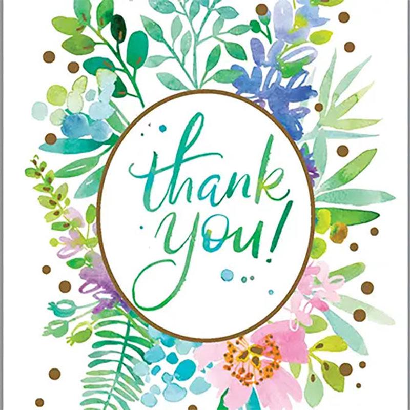 Thank You Greeting Card - Thank You Greenery