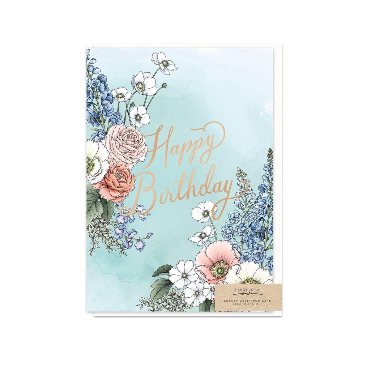 Typoflora - Card - Delphinium Birthday
