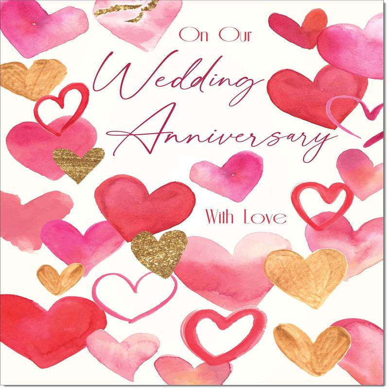 Our Wedding Anniversary Card Love Hearts