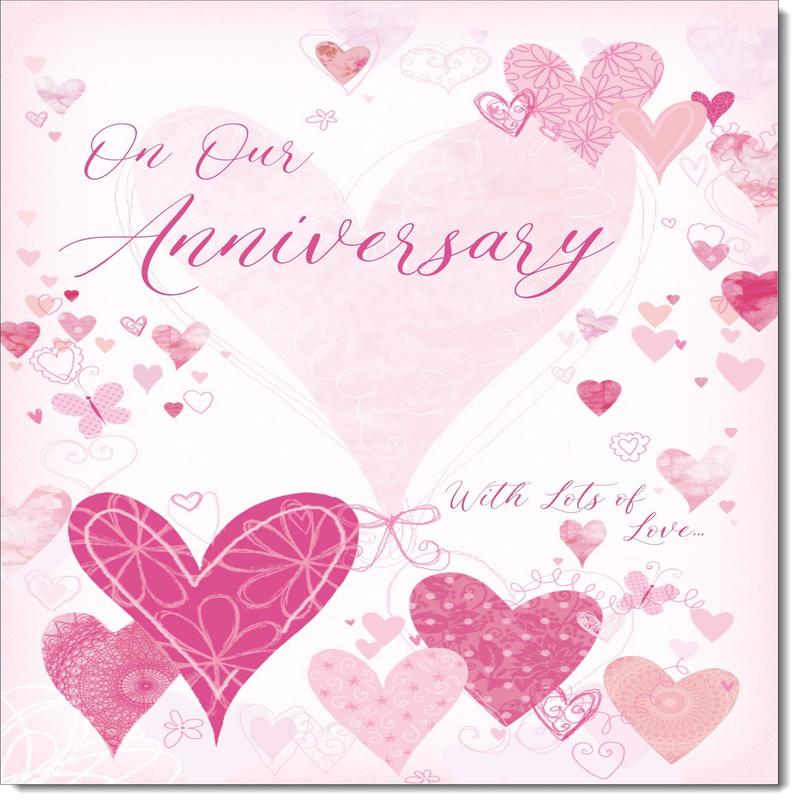 Our Wedding Anniversary Card Pink Hearts