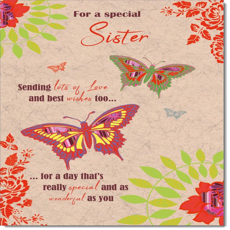 Sister Birthday Card Butterfly
