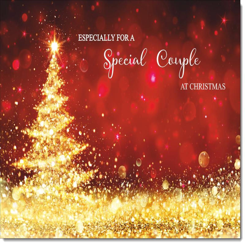 Special Couple Christmas Card Gold Abstract ChristmasTree