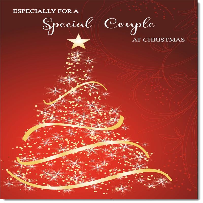 Special Couple Christmas Card Red Abstract Christmas Tree