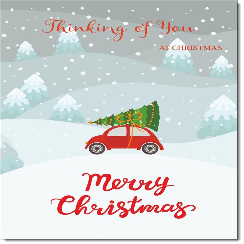 Thinking Of You Christmas Card Christmas Tree on Car