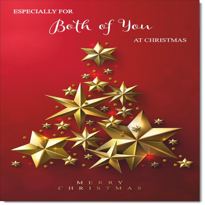 To Both of You Christmas Card Gold Star Christmas Tree