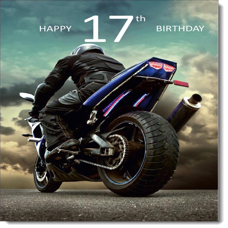 17th Birthday Card Age 17 for Him Motorbike
