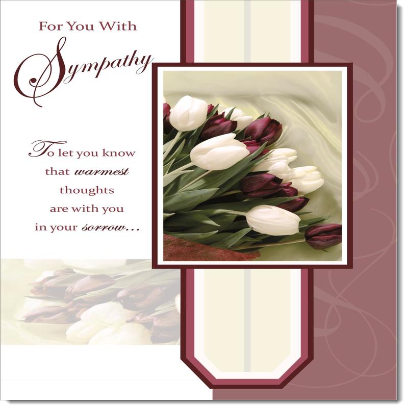 Sympathy Condolence Bereavement Card Tulip bouquet