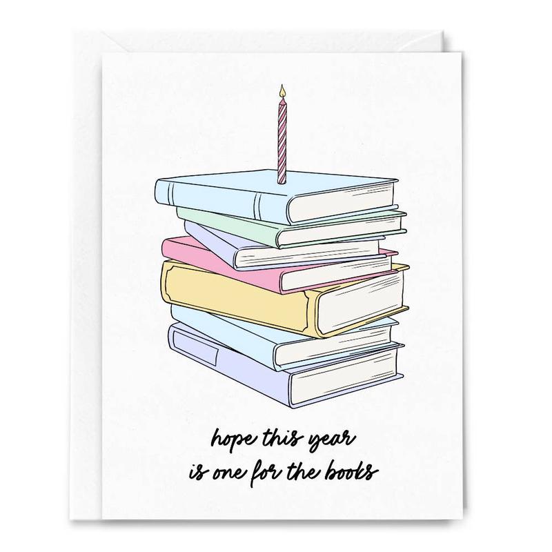 One For the Books Birthday Card