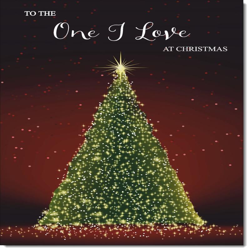One I Love Christmas Card Green Christmas Tree