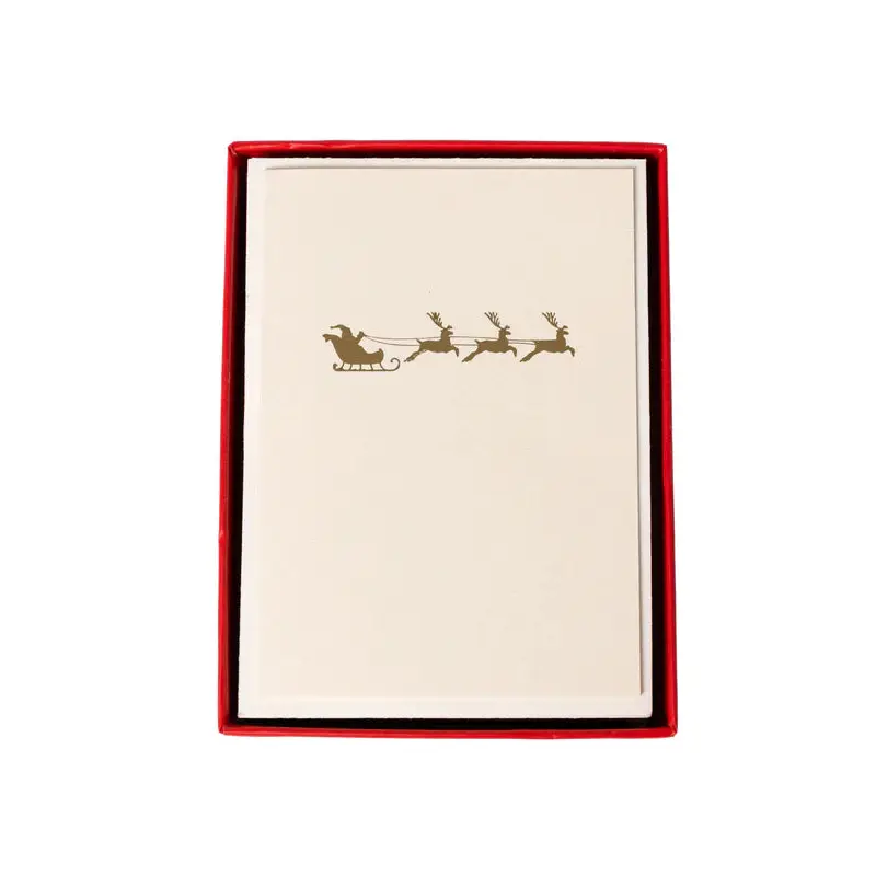 Santa Sleigh La Petite Noel Holiday Boxed Card Pack Of 15