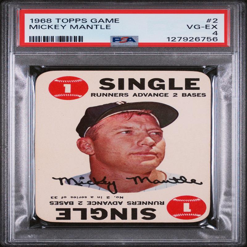 1968 Topps Game Mickey Mantle #2 PSA 4