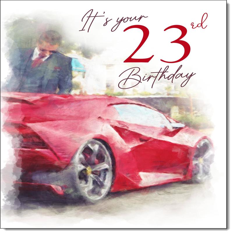 23rd Birthday Card Age 23 for Him Supercar