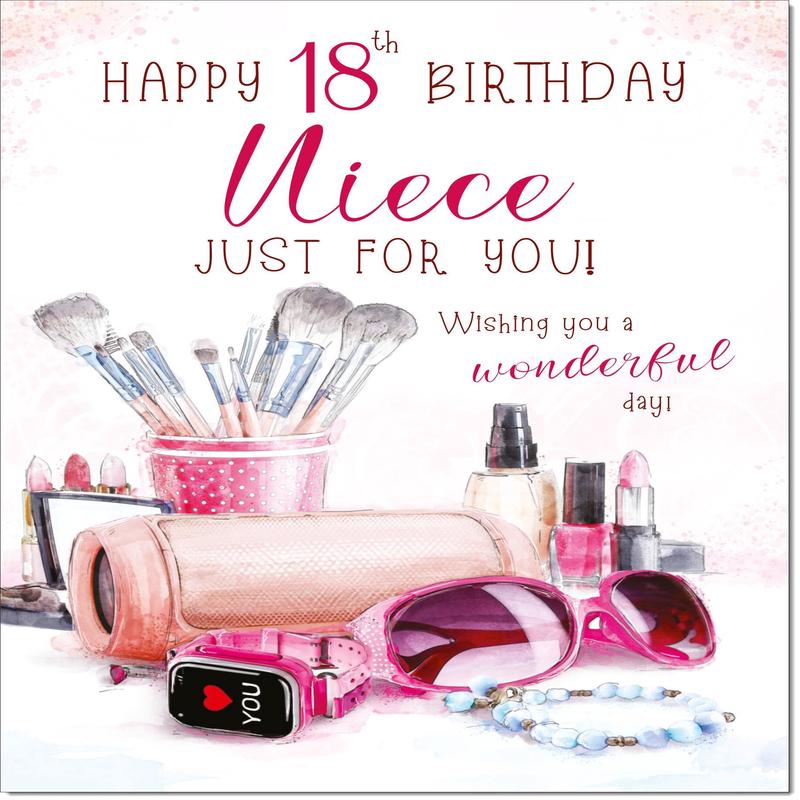 Niece 18th Birthday Card Age 18 Make-up
