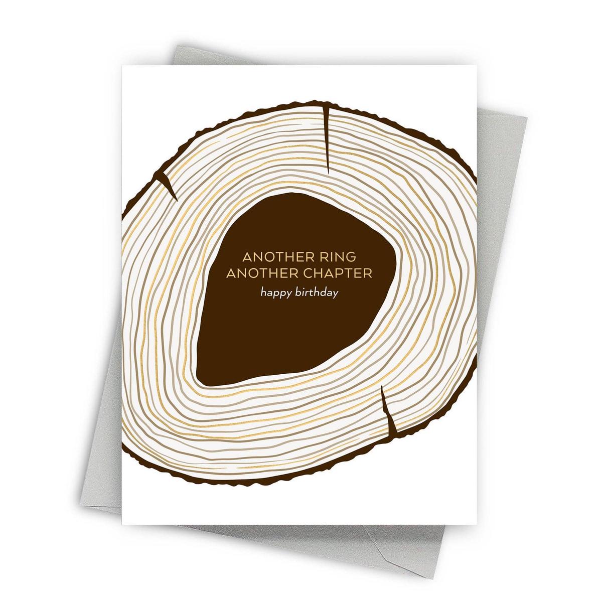 Tree Growth Rings - Reflective Birthday Card