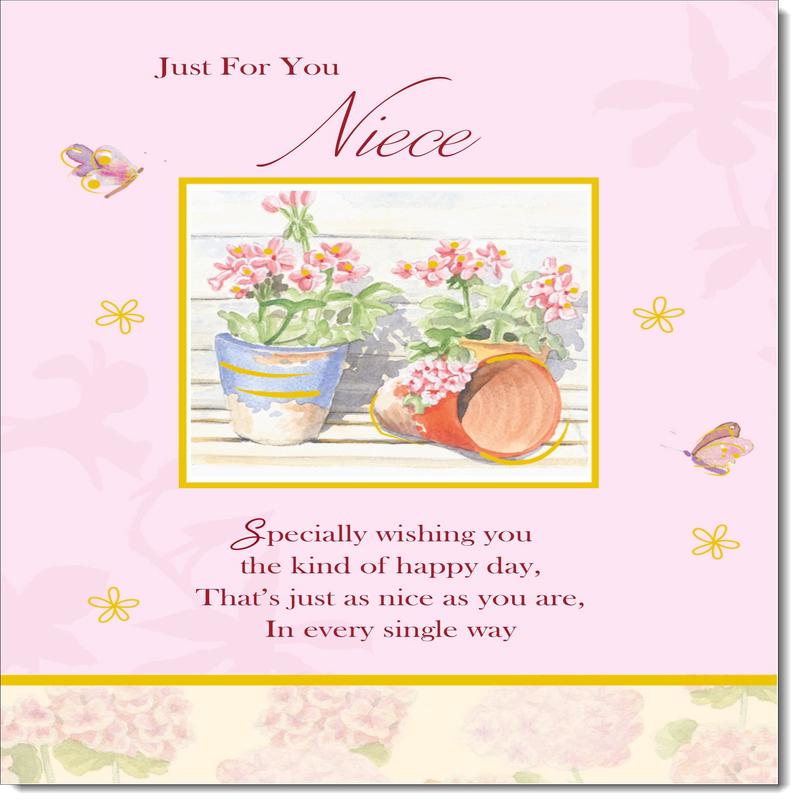 Niece Birthday Card Garden Pots