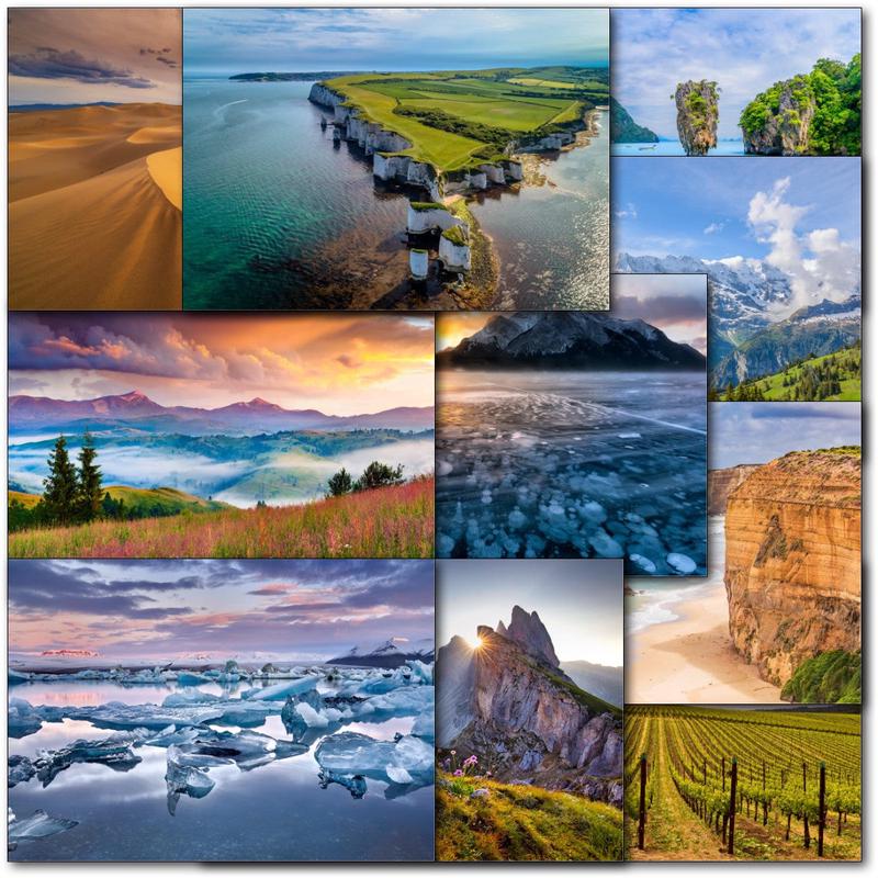 Pack of 60 Mixed C50 Small Landscape Blank Cards