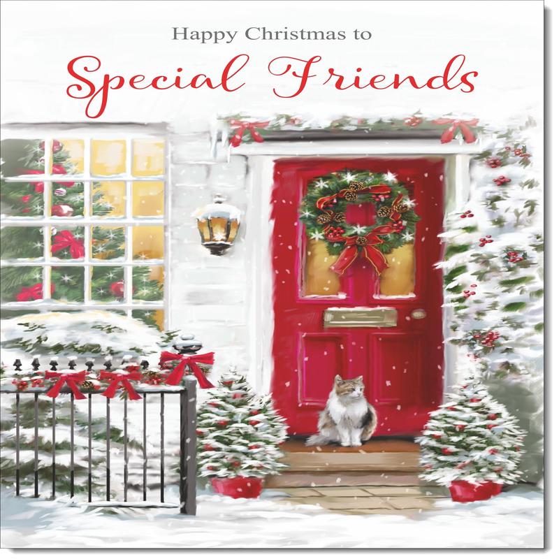Special Friends Christmas Card Cat by Snowy Red Door