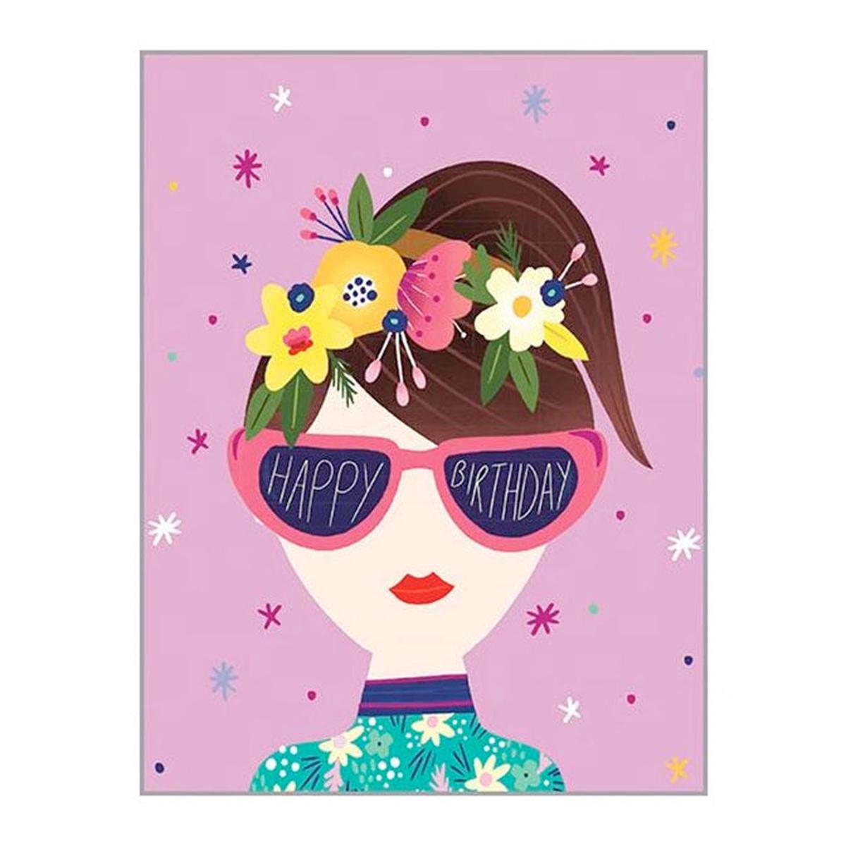 Sunglasses Girl - Birthday Card