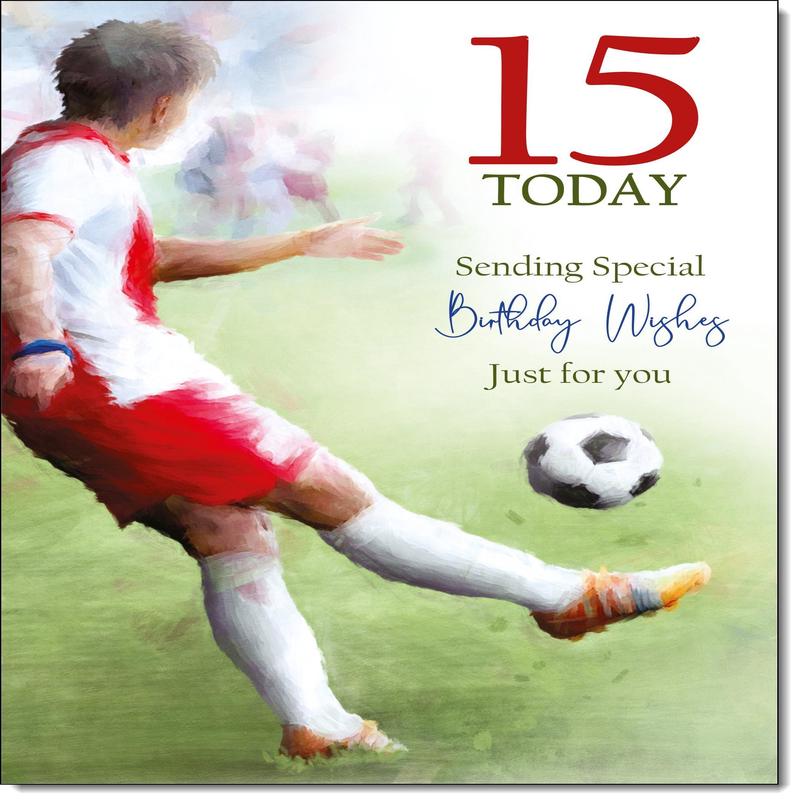 15th Birthday Card Age 15 for Boy Football