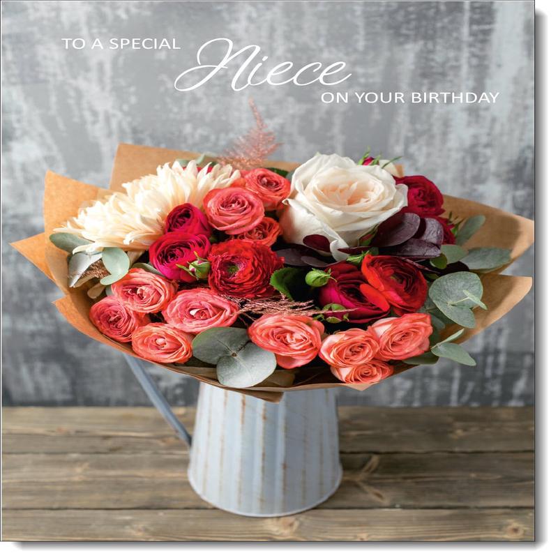 Niece Birthday Card Autumnal Bouquet