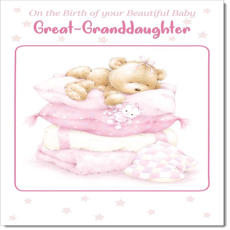 On The Birth Of Your Granddaughter New Baby Girl Congratulations Card Cute Teddy