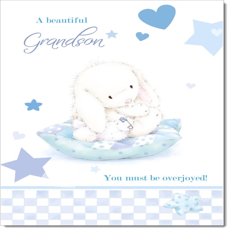 On The Birth Of Your Grandson New Baby Boy Congratulations Card