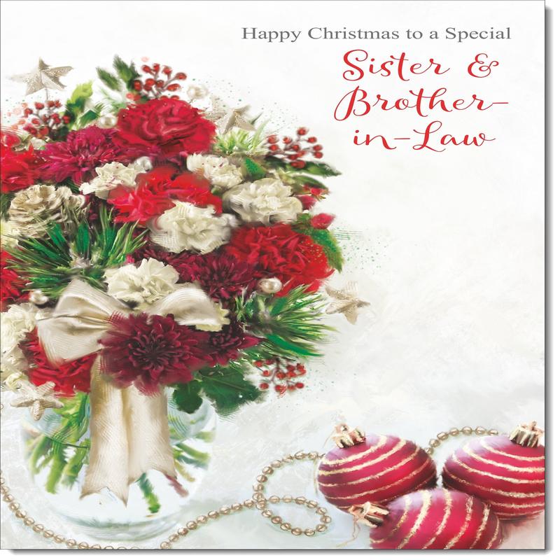 Sister & Brother-in-Law Christmas Card Christmas Bouquet