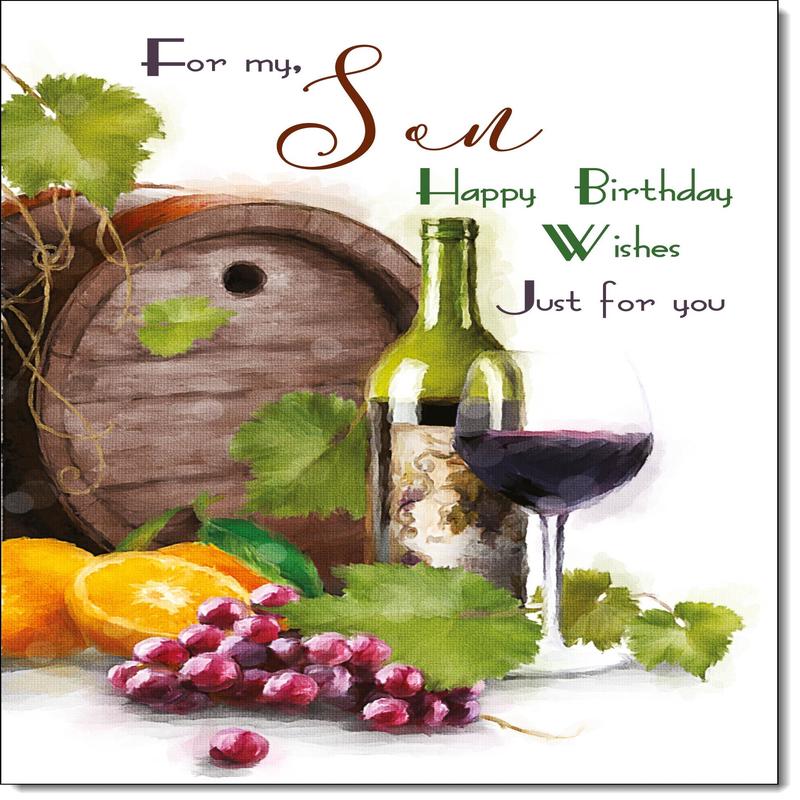 Son Birthday Card Wine Vineyard