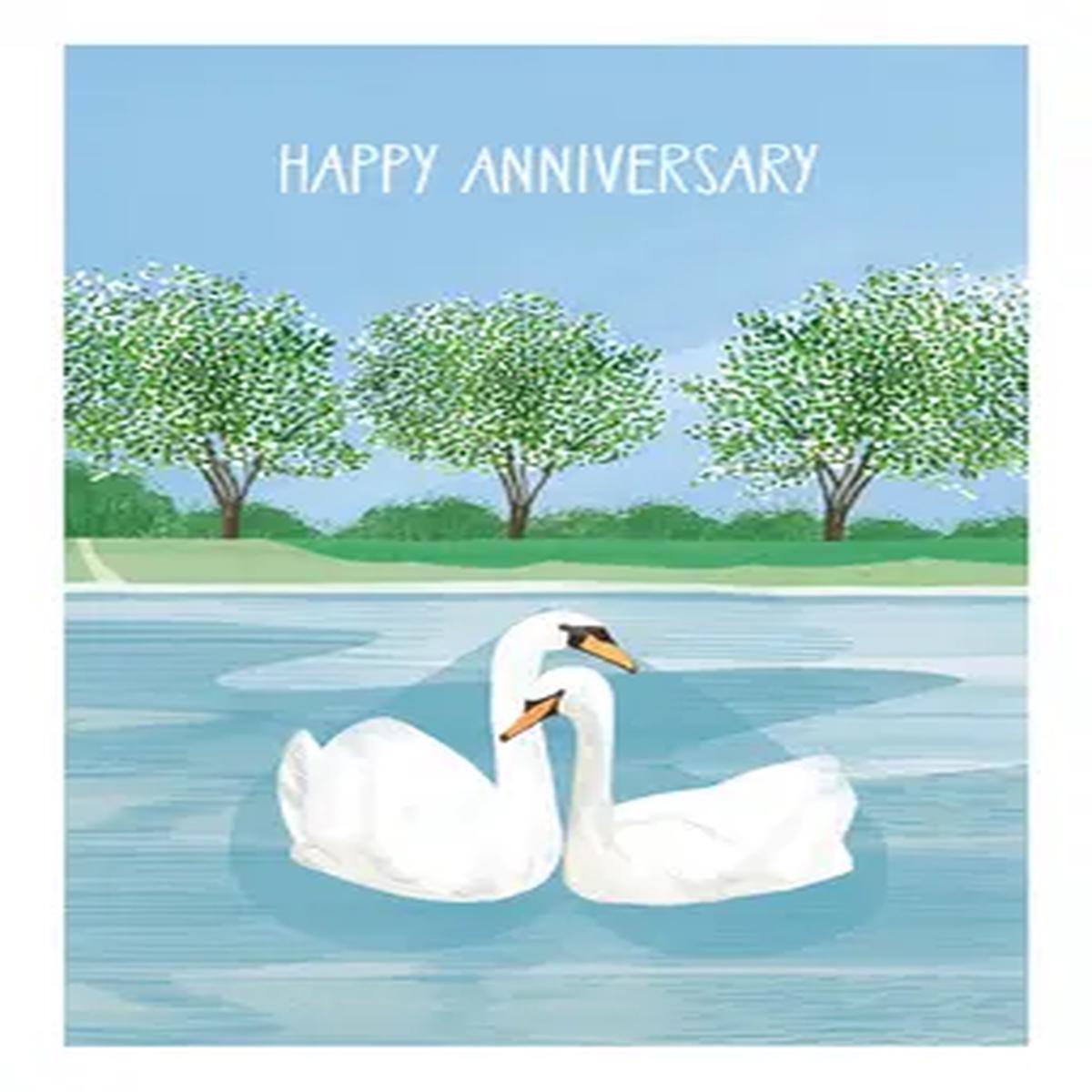 Swan Anniversary Card - Default Title